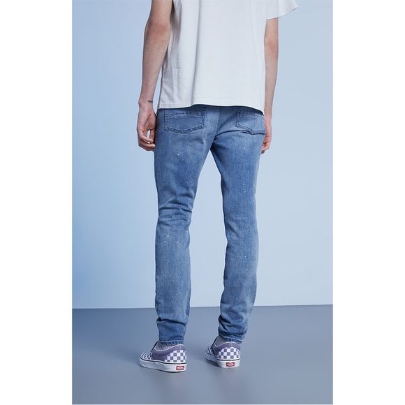 PacSun Dark Wash Distressed Skinny Stacked Comfort Stretch Jeans 36 x 32 - Picture 4 of 10